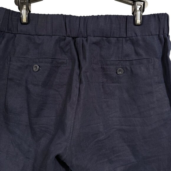 Athleta Linen Ankle‎ Pant Navy Blue Size 6 - Picture 3 of 9